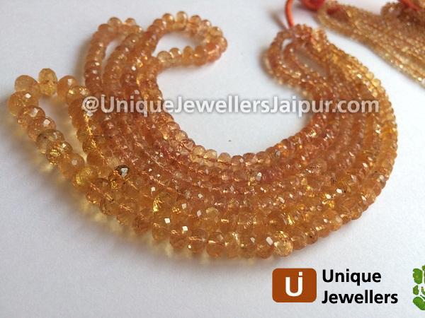 Imperial Topaz Far Faceted Roundelle Beads